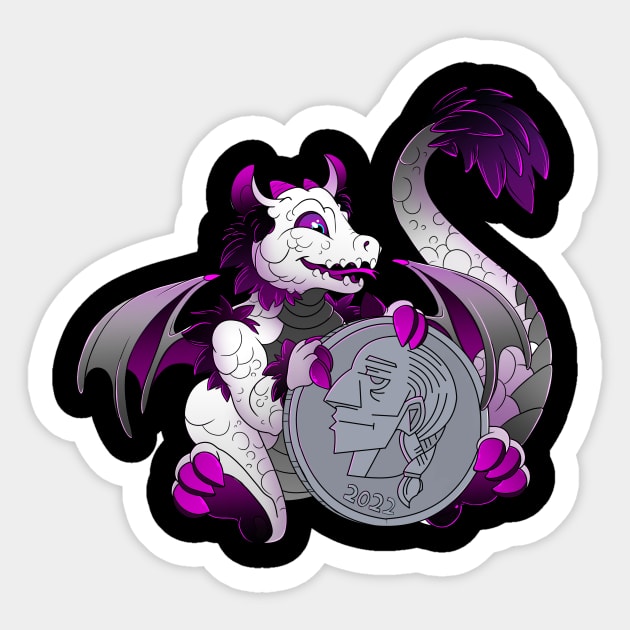 Asexual pride pocket dragon Sticker by TheMightyQ